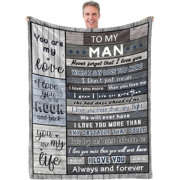 LHSHID Christmas I Love You Gifts for him Gifts for Him Boyfriend Husband Romantic Gifts for Him Gifts for Him Anniversary Birthday Gifts for him Xmas to My Man Blanket 60"x80"