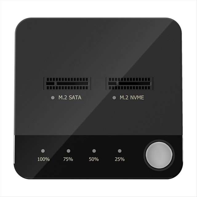 Estación de Acoplamiento para Disco Duro M.2 /NVMe de Doble Bahía, Clonador, Duplicador de Clonación Sin Conexión, Clonador de Datos M.2 con Indicador LED