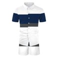 thumbnail image 4 of Vedolay Short Set For Men Casual Summer Mens Summer Outfit 2 Piece Set Shirts and Shorts Stylish Casual Sweatsuits,Black XL, 4 of 5