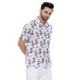 thumbnail image 4 of LA LEELA Men's Hawaiian Shirts Aloha Casual Beach Shirts Short Sleeve Button Down Collared Shirt Men M Tropical, White Summer, 4 of 6