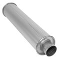 thumbnail image 4 of AP Exhaust Produits APE6527 MSL Ajustement Direct Maximum Silencieux Rond en Acier Aluminisé avec Encolure Entrée et Sortie - 4 Po., 4 of 4