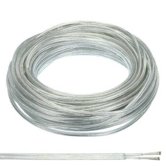 Uxcell 15Ft 18/2 300V SVT Round Lamp Cord Insulated Heat Resistant Electronical Flexible Cable, Clear, UL Listed