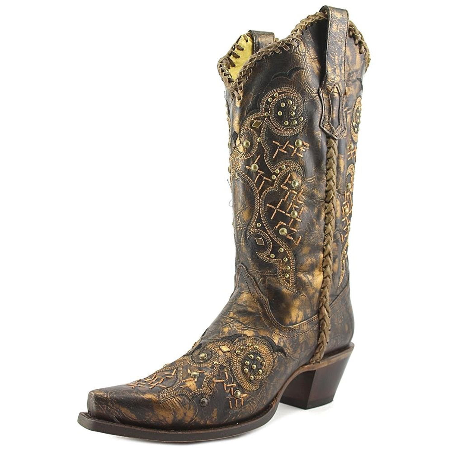 Corral Womens Circle G Crackle Scroll Bone Embroidered Western Boot