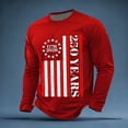 thumbnail image 2 of 250Th Anniversary Usa Sporty Long Sleeve T Shirt Athletic Crew Neck 250Th Graphic Tees Men Red S, 2 of 5