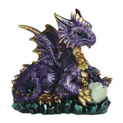 Q-Max GSC9971798 4.75 in. Dragon Holding Egg Statue Fantasy Decoration Figurine, Purple