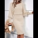 thumbnail image 5 of Suéter de Larga con Cuello Alto y Farol para Mujer, Estilo Formal, Ajustado, Ajustado, Estilo Lápiz, Midi, para Vestir Albaricoque L, 5 of 7