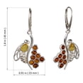 thumbnail image 3 of Sterling Silver and Baltic Amber French Leverback Honeycomb Bee Earrings, 3 of 6