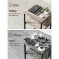 thumbnail image 4 of End Side Table with Charging Station 3-Tier End Table with USB Ports and Outlets Nightstand for Living Room Bedroom Greige and Black, 4 of 10