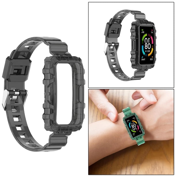 Correa de silicona suave impermeable 21 mm Salvador para Honor Band 6 hombres Mujeres negro