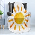 thumbnail image 4 of Grunge Soft Flannel Fleece Blanket, Sun Illustration Childish Watercolor Brush Painting Style Kids Nursery Playroom Picture, Cozy Plush for Indoor and Outdoor Use, 50" x 70", Yellow, by Ambesonne, 4 of 5