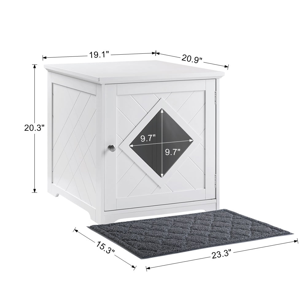 Buy Unipaws Cat Litter Box Enclosure with Mat, Furniture Cat Washroom
