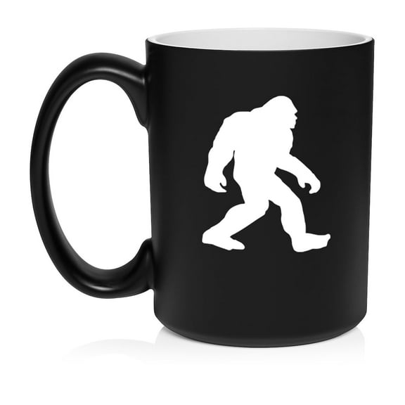 Bigfoot Sasquatch Ceramic Coffee Mug Tea Cup Gift for Her, Him, Friend, Coworker, Wife, Husband (15oz Matte Black)