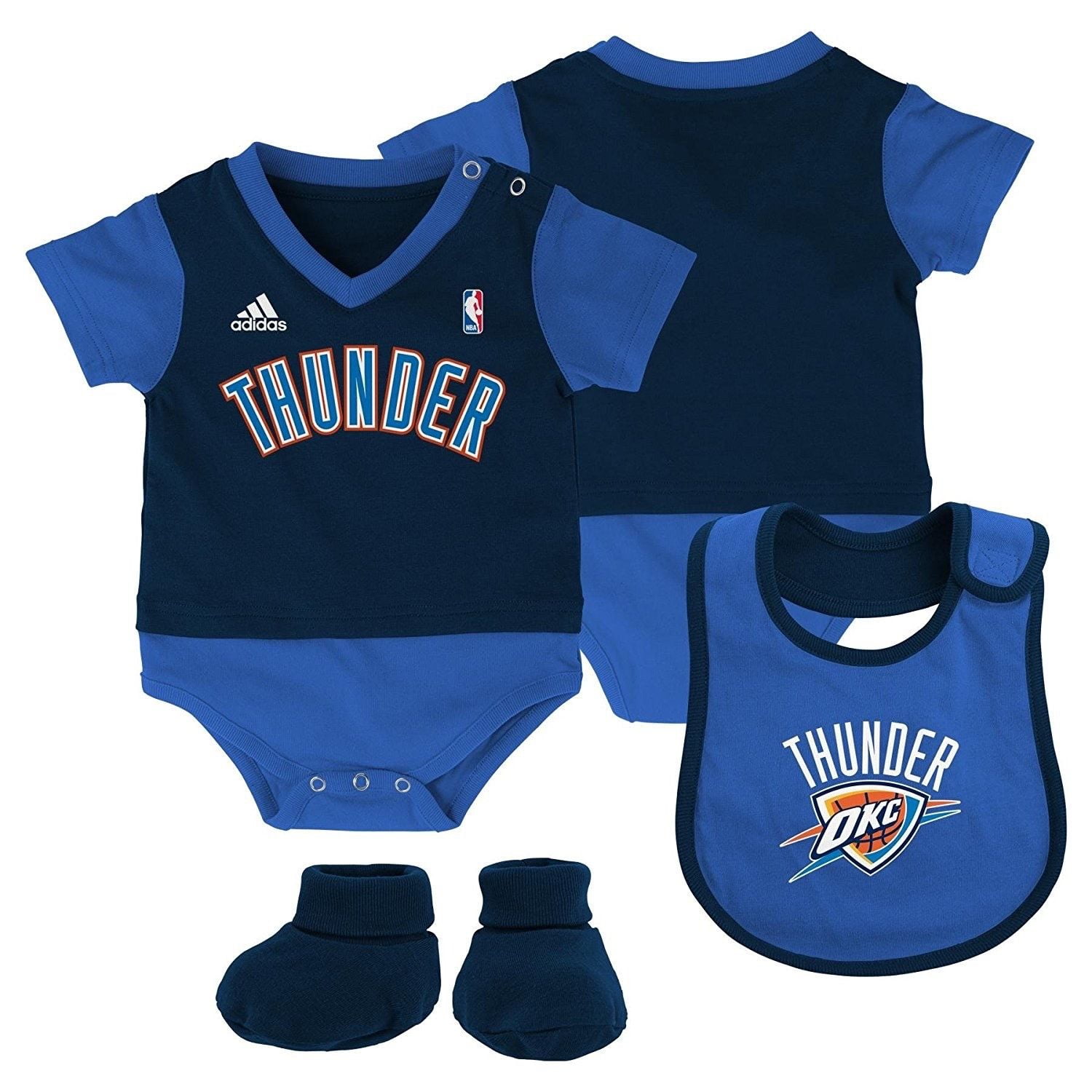 Oklahoma City Thunder NBA Infant Little Jersey Creeper Bib Bootie Set by