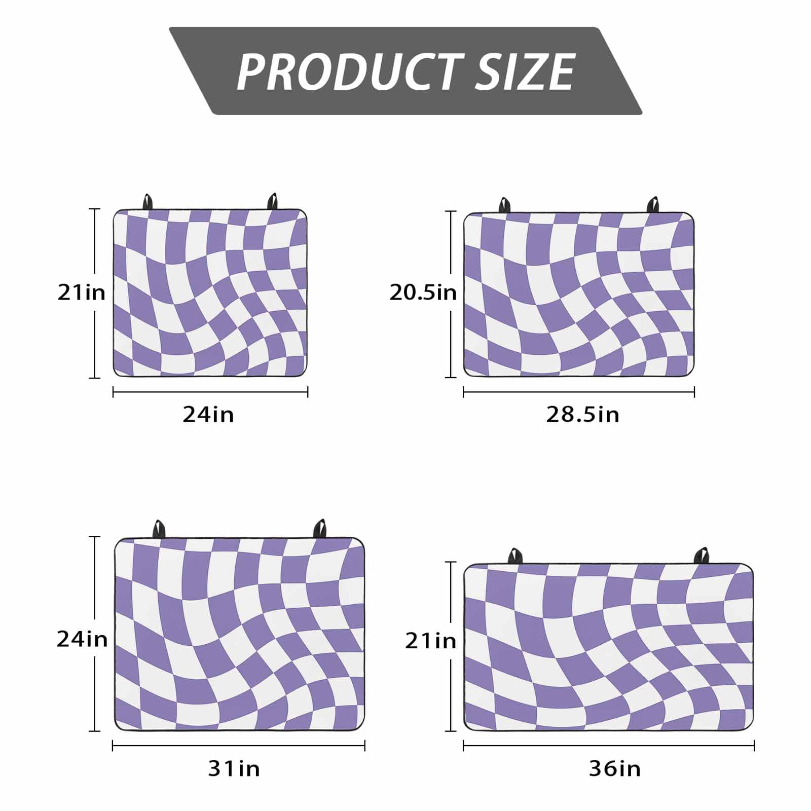 Purple White Checkered Stove Top Cover for Electric Stove, Heat-proof & Non Slip Glass Top Stove Cover Protector, Modern Irregular Geometric Kitchen Flat Cooktop Rubber Mat 28.5x20.5 Inches