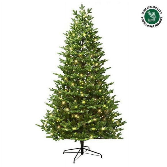 7FT PE green pine instapole tree, 8775 pe tips, 800 dual warm white/multi microdot tape, 9 function & foot pedal