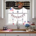 thumbnail image 3 of Independence Day Tie Up Valances Curtain, Adjustable Kitchen Retro Five-Pointed Star U.S. Flag Farm Funny Cow Valances for Windows Decor, Rod Pocket Short Curtains Set for Bedroom/Bathroom, 54"x18", 3 of 9