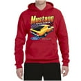 thumbnail image 2 of Wild Bobby, Ford Yellow Mustang Horsepower Cars and Trucks Unisex Graphic Hoodie Sweatshirt, Red, XX-Large, 2 of 6