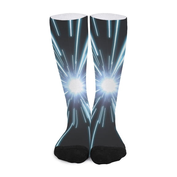 DIQADILA Blue Lightspeed Print Long Socks