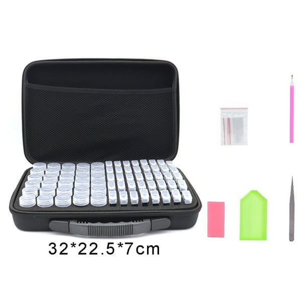 Estuche De Transporte De Almacenamiento De Bordado De Diamantes Con 70 Ranuras, Caja Organizadora De Accesorios De Pintura De Diamantes, Contenedor De Almacenamiento De Costura De Cuentas De Joyería Eigraketly HA023904-00