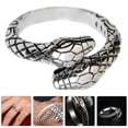 thumbnail image 2 of Miangastore Snake Ring Men Open Ring Punk Finger Ring Vintage Ring Adjustable Decorative Ring, 2 of 8