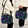 thumbnail image 5 of Insulated Lunch Bag 6L Leak-Proof Lunch Box with Shoulder Strap Multiple Pockets Lunch Tote Peacock Feathers Pattern, 5 of 9