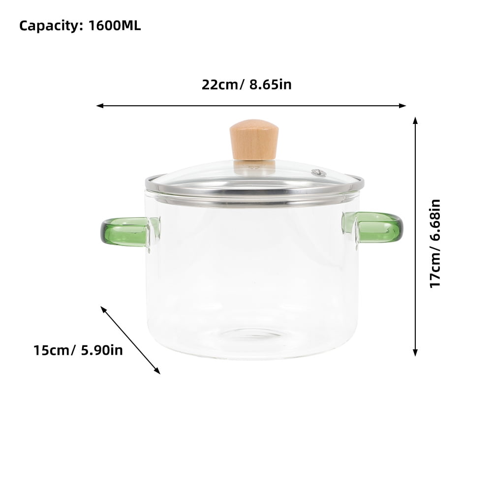 The Ramen Pot Pot for Soup Glass Saucepan Gas Stoves Instant Noodle Pot Glass Wooden