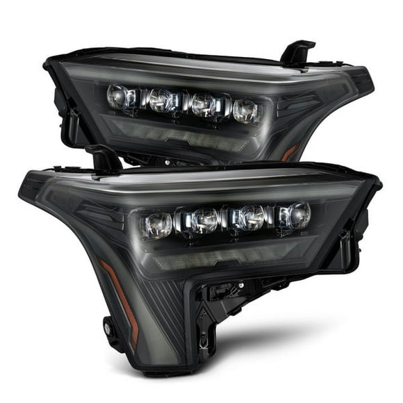 AlphaRex USA Headlight Assembly 880871 NOVA-Series; LED Bulb; Projector Beam With Amber Daytime Running Light/Amber Sequential Signal; Clear Polycarbonate Lens; Alpha Black Polypropylene Housing
