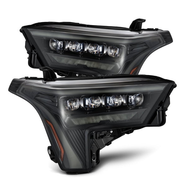 AlphaRex USA Headlight Assembly 880871 NOVA-Series; LED Bulb; Projector Beam With Amber Daytime Running Light/Amber Sequential Signal; Clear Polycarbonate Lens; Alpha Black Polypropylene Housing