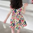 thumbnail image 4 of Little Girl Dresses Colorful Floral Pattern Dress Sleeveless Ruffles Sundress Style Casual Summer Dress Princess Party Dress Kids Sundress,Size 2 Years-3 Years, 4 of 9
