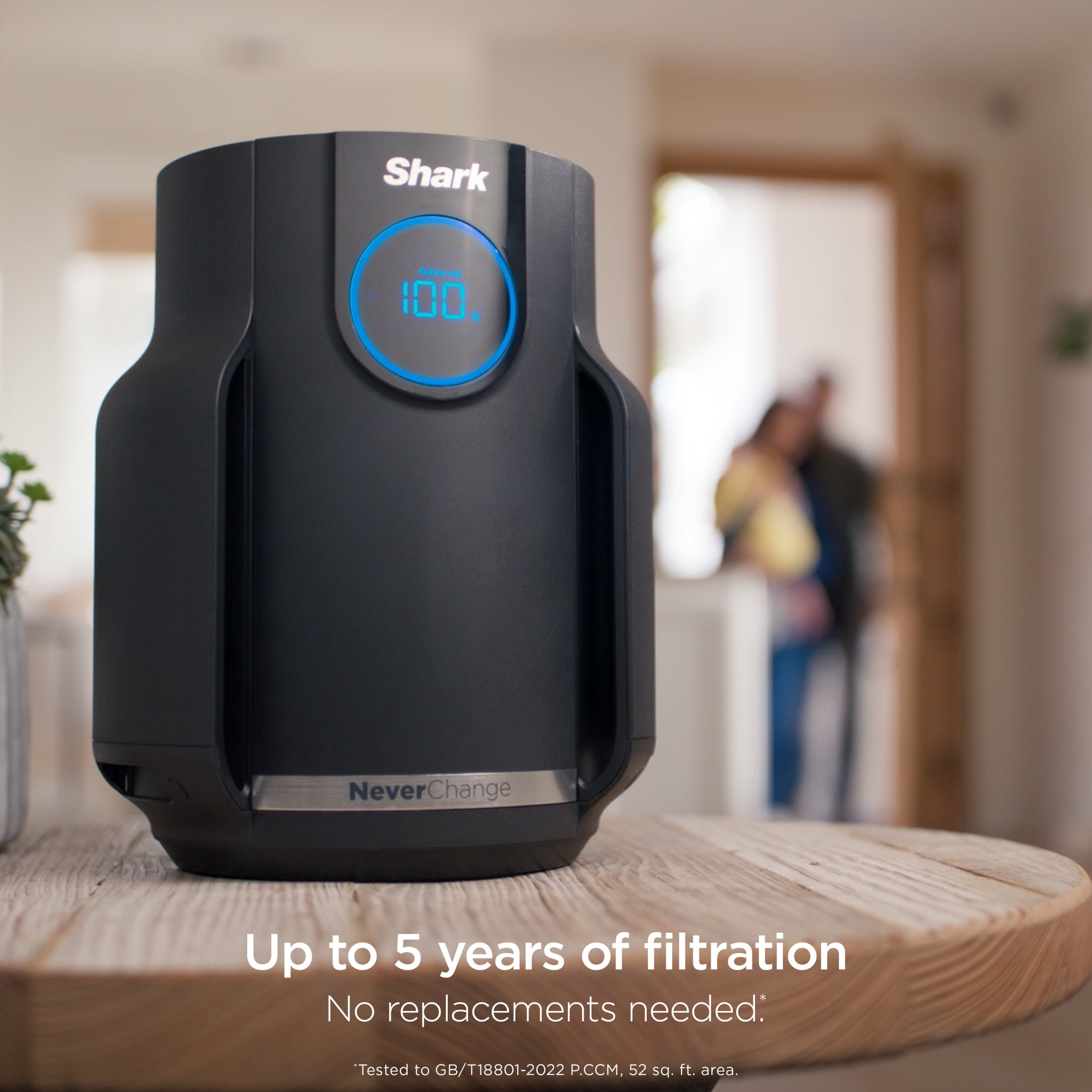 Shark NeverChange Compact Pro 250 Sq Ft HEPA Air Purifier, 5-Year HEPA-Exceeding Filter, Captures Pollutants, Pet Dander, Dust, and Smoke, HP070 Black