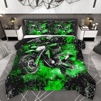 Homewish Extreme Sport Motocross 3 Pieces Queen Comforter Set For Adults Boys Girls,Universe Galaxy Ultra Soft Bedding Sets,Abstract Gradient Plaid Bedding Comforter Set,Luxury Bedroom Decor