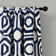 thumbnail image 2 of Lush Decor Octagon Blocks Room Darkening 84" x 52" Geometric Navy 3" Rod Pocket 2-Pc Set Window Panel, 2 of 6