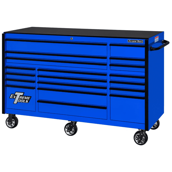 Extreme Tools RX Series 72" 19 Drawer 25" Dp Roller Cabinet Blck