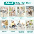 thumbnail image 5 of Costway  8-in-1 Baby High Chair Convertible Dining Booster Seat w/ Removable Tray Gray, 5 of 9