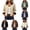 Khaki 2, variant on Fancifize Cropped Bomber Jacket for Women Corduroy Collar Button Down Long Sleeve Barn Coat with Pockets,S-2XL