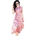 thumbnail image 3 of Elegant Midi Length Floral Dress in Summer 2025 French High Waist Style, 3 of 6