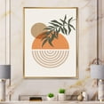 thumbnail image 3 of Designart Soleil géométrique abstrait et lune avec feuille I ART MURAL À CADRE FLOTTÉ, 3 of 4