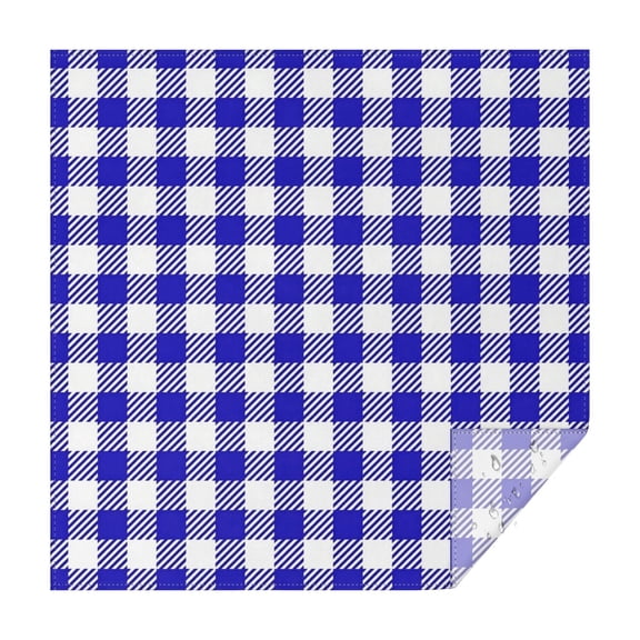 Blue and White Checkered Pattern Square Tablecloth, Waterproof Wipeable Spillproof Washable Table Cover for Home Kitchen Party and Daily Decor 42"x42"