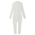 thumbnail image 5 of Sxiwei Men's Long Sleeve Full Body Unitard Leotard Bodysuit Athletic Jumpsuit Front Zipper Rompers White L, 5 of 7