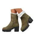 thumbnail image 3 of Snow Boots for Women,Winter Platform Boots Heel Insulated On Cold Weather Footwear for Women Outdoor Activities,Winter Boots for Women,Army Green,6.5, 3 of 9