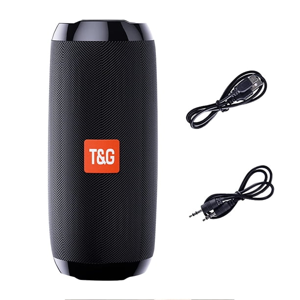 Altavoz Tarjeta TF Radio Altavoz inalámbrico Apagado automático Recargable Caja de sonido 4.2 compatible con Bluetooth, Negro Vogacara EL002271-03B