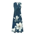 thumbnail image 4 of Nuoqisi Women's Long Dress Summer Casual Sleeveless V-Neck Maxi Dress Swing Dresses Holiday, 4 of 5