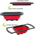 thumbnail image 2 of Colador plegable de 3,8 l con asas extensibles, ahorro de ritmo, drenaje rápido para trabajos de cocina, adecuado para la mayoría de tamaños de fregadero, rojo, 2 of 5