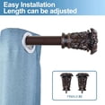 thumbnail image 3 of Urbanest Adjustable Single Curtain Rod Set Mahogany Chilton Finials – 1 - Inch Diameter, With Bronze Rod, 48–84 Inches, 3 of 6