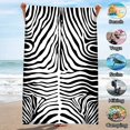 thumbnail image 4 of Zebra Pattern Texture Microfiber Beach Towel,Quick Dry Pool Towels Black and White Striped Beach Towel,Oversized Travel Towel ,Lightweight Compact Beach Accessories Sand Free (30x60in), 4 of 8