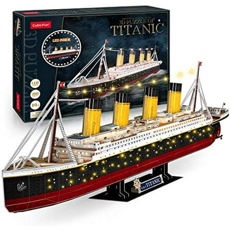 3D Puzzles for Adults - Led Pirate Ship Queen Anne's Revenge - Large 27'' Sailboat Puzzles - Desk Decor, Anniversary, Christmas Teacher Appreciation Gifts Adult Stocking Stuffers