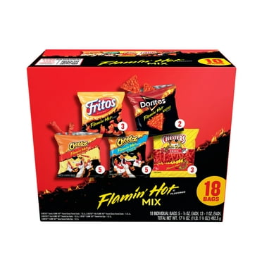 Frito-Lay Flamin' Hot Mix Variety Pack Snack Chips, 18 Count Multipack