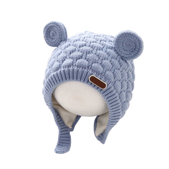 Gaexia Toddler Boy Hat,Winter Knitted Baby Hat with Ear for Toddler Boys Girls Soft Warm Windproof Cold Weather Cap
