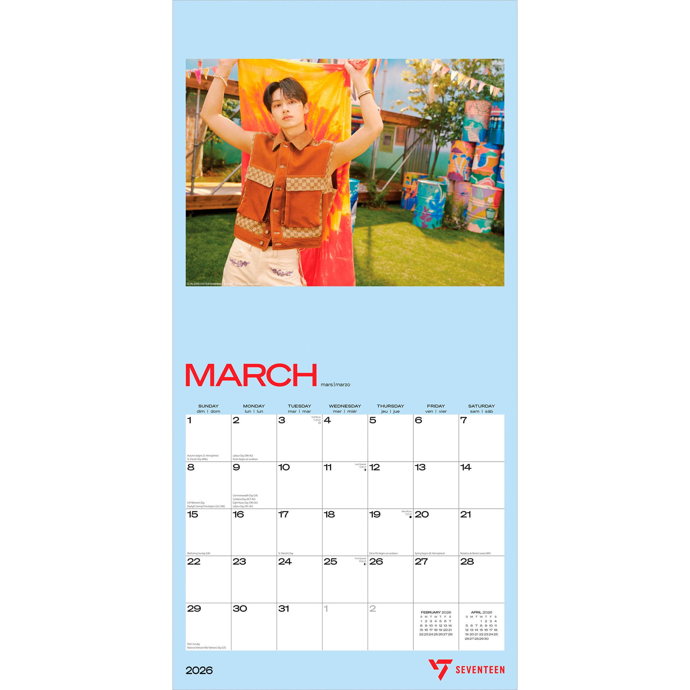 SEVENTEEN カレンダー フォト Seventeen OFFICIAL | 2026 12 x 24 Inch (Hanging) Monthly Square