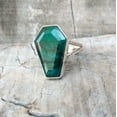 thumbnail image 6 of Emerald Genuine Gemstone Coffin Ring, Natural 925 Sterling Silver, Statement Ring, Promise Ring, Metaphysical Ethnic Ring, Bridesmaid Gifts, Couples, Best Friend Gifts Ring (Emerald, Size 7), 6 of 7